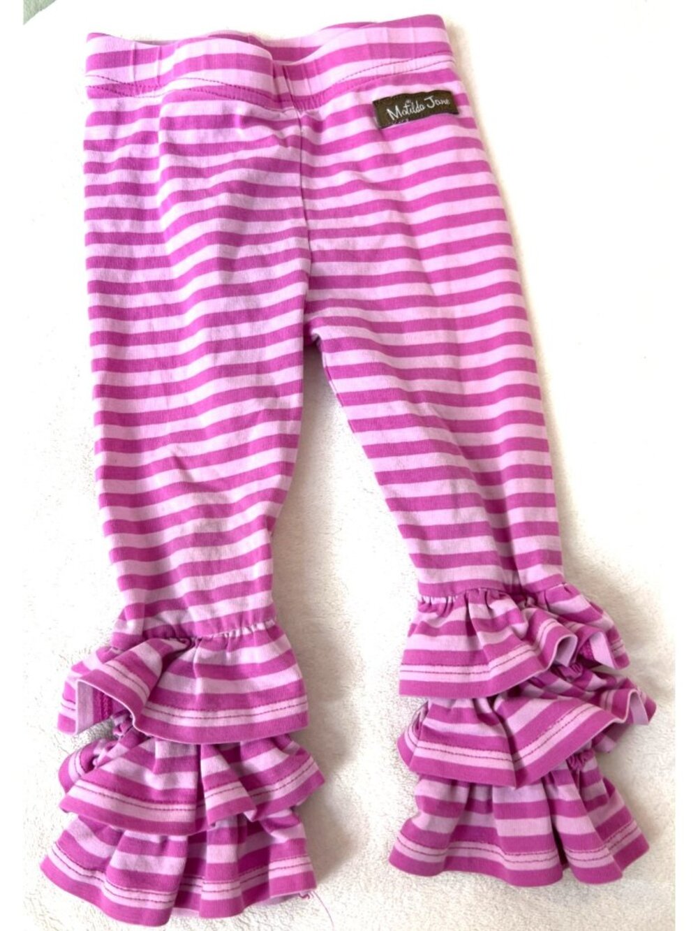 Matilda Jane PLATINUM Cotton Candy Ruffles Leggings - Size 12-18 MOS Pink - Picture 4 of 4
